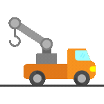 עמוד בבנייה - איור של מנוף בנייה